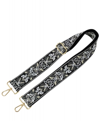 Wide Tribal Pattern Guitar Strap SS050V WHITE/BLACK